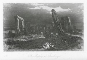 Londons gator: Mötet vid Stonehenge (gravyr) av Hablot Knight (1815-92) Browne