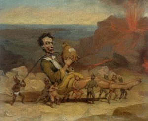 En karikatyr av Edward Bulwer Lytton (1803-1873) av Hablot Knight Browne