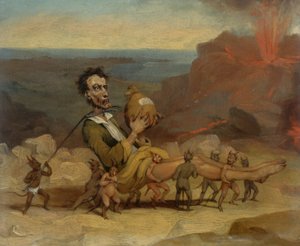 En karikatyr av Edward Bulwer Lytton (1803-1873) av Hablot Knight Browne