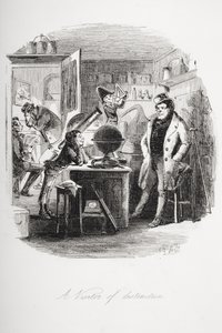 En utmärkande besökare, illustration från "Dombey and Son" av Charles Dickens (1812-70) publicerad först 1848 (litho) av Hablot Knight Browne