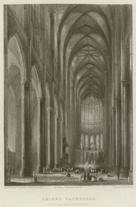 Amiens katedral, utsikt över långhuset, österut av Hablot Knight Browne