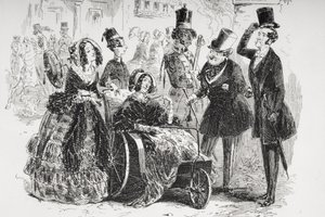 Major Bagstock är glad över att få den möjligheten, illustration från "Dombey and Son" av Charles Dickens (1812-70) publicerad först 1848 (detalj av 259260) av Hablot Knight Browne