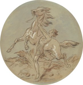 En av arton mönster för en serie plattor som illustrerar Venus och Adonis av Hablot Knight Browne