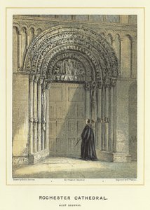 Rochester Cathedral, västra dörröppningen av Hablot Knight Browne