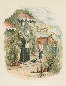 Scen från David Copperfield av Charles Dickens, 1849-1850 av Hablot Knight Browne