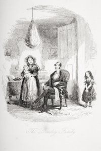 Familjen Dombey, illustration från Dombey and Son av Charles Dickens (1812-70) publicerades först 1848 av Hablot Knight Browne