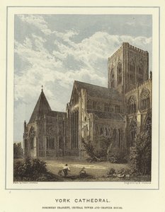 York Cathedral, norra korsarm, centraltorn och kapitelhus av Hablot Knight Browne