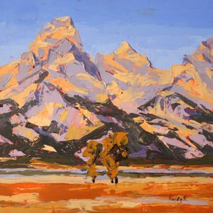 Teton Glow, ca 2022 (olja på pannå)