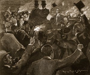 Mr Balfour i Dublin: fackeltåg, illustration från 