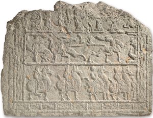 Sällsynt stor gravrelief