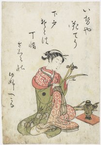Kurtisan Hanach? av Iseya House, tidigt 1770-tal (träblock i färg) av Hanabusa Shigenobu