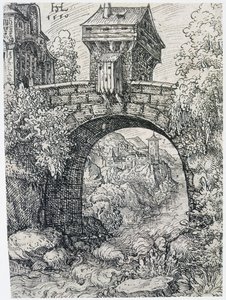 Landskap med bro, 1550 av Hanns Sebald Lautensack