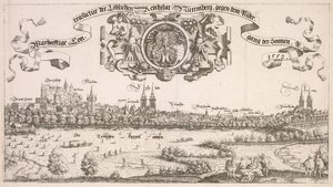 Panoramautsikt över Nürnberg: Center Portion, 1552.