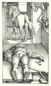 Den förhäxade brudgummen (gravyr) av Hans (after) Baldung Grien