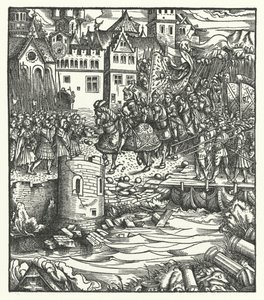 Ärkehertig Maximilian av Österrike går in i Utrecht av Hans (after) Burgkmair