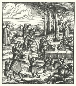 Ärkehertig Maximilian av Österrike med sina lekkamrater som barn (gravyr) av Hans (after) Burgkmair