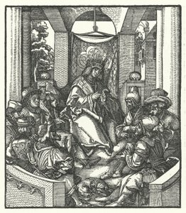 Kung Ludvig XI av Frankrike förhandlar med flamländska rebeller av Hans (after) Burgkmair