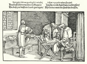 Bensår eller sår (gravyr) av Hans (after) Burgkmair