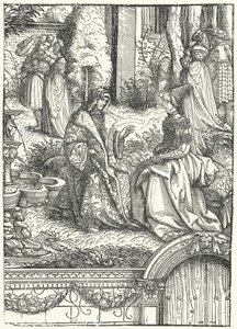 Maximilian I, den helige romerske kejsaren, och hans fru Maria av Bourgogne (gravyr)
