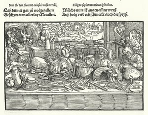 Kopparsmeden (gravyr) av Hans (after) Burgkmair