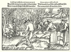 Skördemaskinerna (gravyr) av Hans (after) Burgkmair