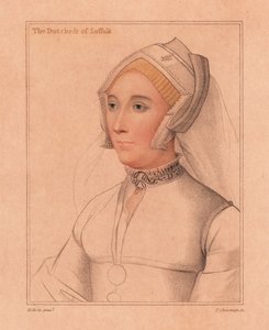 Catherine Brandon, hertiginna av Suffolk, 1812 (gravyr) av Hans (after) Holbein the Younger