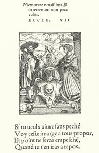 Den allegoriska dödsbrunnen (gravyr) av Hans (after) Holbein the Younger