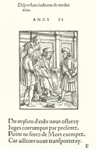 Den korrupte domaren (gravyr) av Hans (after) Holbein the Younger