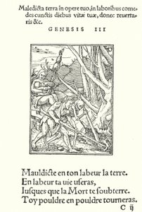 Förbannelsen över jorden och över människan (gravyr) av Hans (after) Holbein the Younger