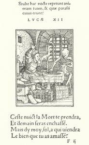 The Miser (gravyr) av Hans (after) Holbein the Younger