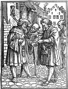 Hans Holbein den yngres skendöd (1497-1543): advokaten (gravyr) av Hans (after) Holbein the Younger
