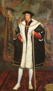 Thomas Howard, Third Duke of Norfolk, Wearing the Collar of the Garter (olja på duk) av Hans (after) Holbein the Younger