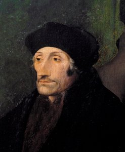 Porträtt av Erasmus av Rotterdam, holländsk humanist av Hans (attr. to) Holbein the Younger