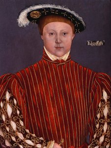 ""Porträtt av Edward VI (1537-1553) kung av England"" Målning av Hans Holbein den yngres krets av Hans (circle of) Holbein the Younger