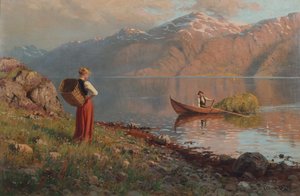 Date by the Fjord (olja på duk)