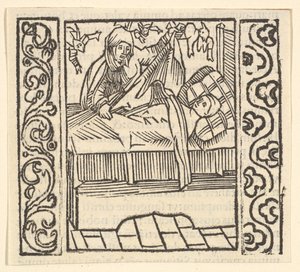 Caring for the Dead, illustration från Speculum Passionis, 1507, 1507. av Hans Baldung
