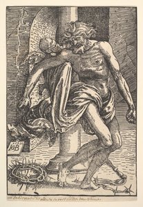 Kristus med tortyrinstrumenten stödd av en liten ängel, 1517. av Hans Baldung