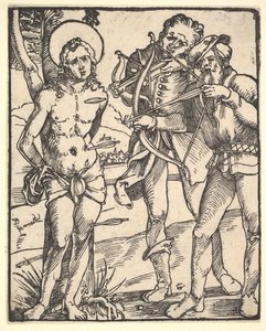 S:t Sebastians martyrskap med två armborstmän. av Hans Baldung