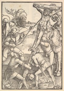The Raising of the Cross, verso: The Raising of the Cross, från Speculum Passionis Domini ..., 1507. av Hans Baldung