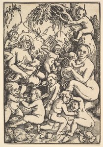 Två mammor med barn Die Kinderaue, ca. 1512. av Hans Baldung