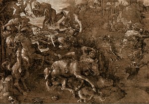 Riddarnas strid med döden av Hans Baldung Grien