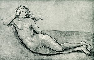 Liggande nymf av Hans Baldung Grien