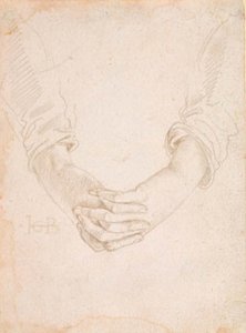 Studie av en kvinnas vikta händer av Hans Baldung Grien