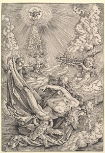 Kristi kropp buren av änglar mot himlen, 1516 av Hans Baldung Grien