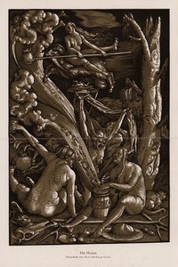 Häxornas sabbat (träsnitt) av Hans Baldung Grien