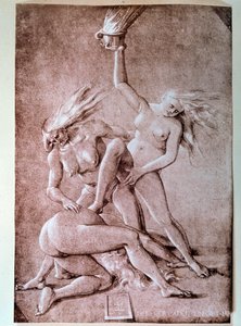Tre häxor Teckning av Hans Baldung dit Grien (1484-1545)