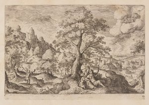 Tavel 10, ur Landskap med scener ur Gamla och Nya testamentet samt Ovidius Metamorfoser av Hans Bol