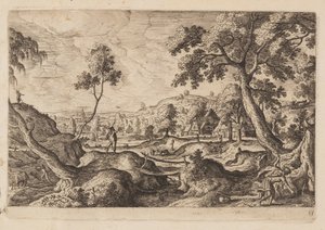 Tavel 15, från Landskap med scener ur Gamla och Nya testamentet samt Ovidius Metamorfoser av Hans Bol