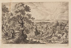 Tavel 16, ur Landskap med scener ur Gamla och Nya testamentet samt Ovidius Metamorfoser av Hans Bol