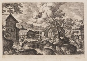 Tavel 1, från Landskap med scener ur Gamla och Nya testamentet och Ovidius Metamorfoser av Hans Bol